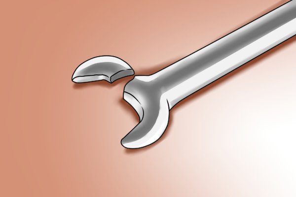 Image of an open headed spanner that has suffered a spanner malfunction