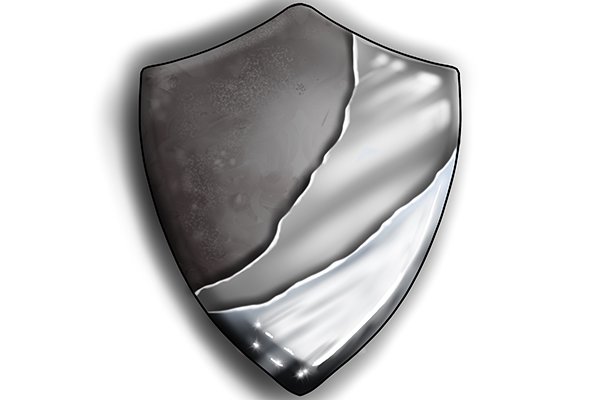 Shield to illustrate the fact a zinc coating defends against corrosion