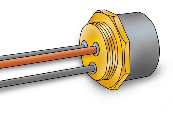 Images showing the base of an immersion heater element including the screw thread