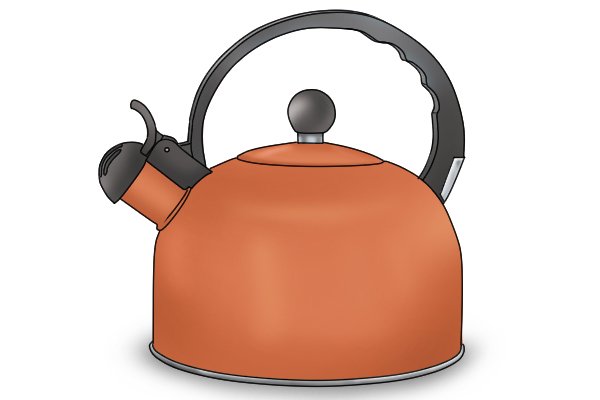 Image showing a kettle to reinforce the message that an immersion heater element works in the same way as an element in a kettle