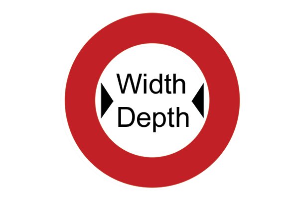 width and depth limit (road sign diagram)
