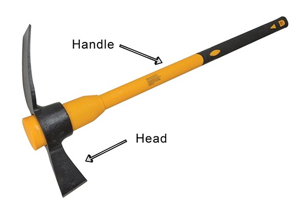 mattock head and handle, handle, head