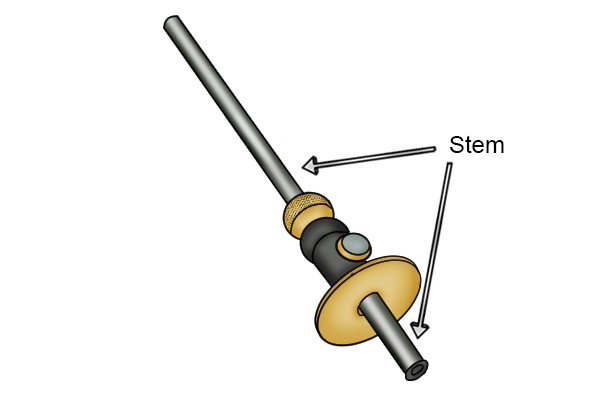 Parts of wheel gauge; stem, main body of the tool