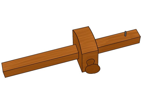 Marking gauge with rounded fence to aid comfort for the user