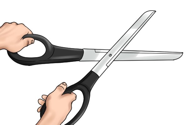 shears are like scissors, they have 2 blades which are used to cut various materials