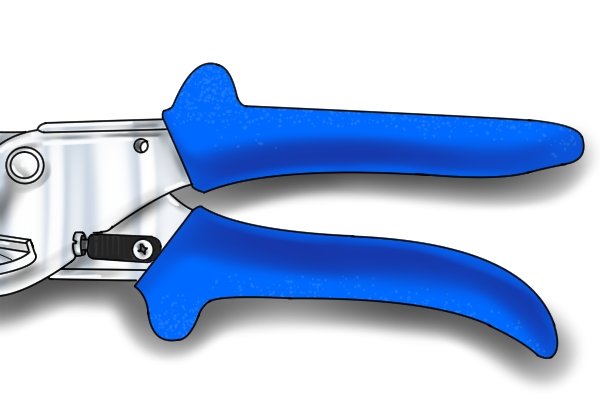 The handles of mitre shears and mitre cutters are often plastic coated.