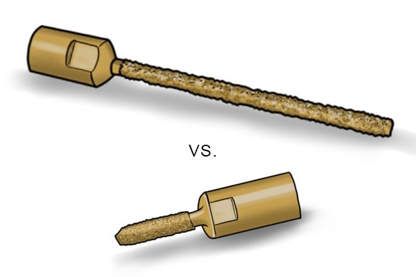 Select the correct size mortar rake for the job you are doing—only choose a long mortar rake if you are planning on removing a single brick or two not for vast areas of mortar removal !
