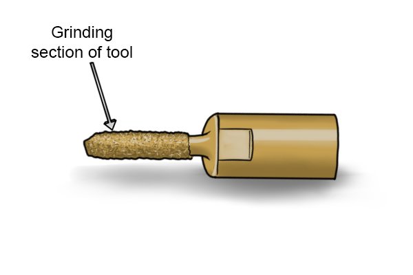 This particular mortar rake does not have a terribly long grinding section and so would be unsuitable for single brick removal. In contrast, other mortar rakes have a long grinding section that is ideal for reaching the back of a brick joint - making it easy to take the brick out whole once all the mortar is removed surrounding it. 