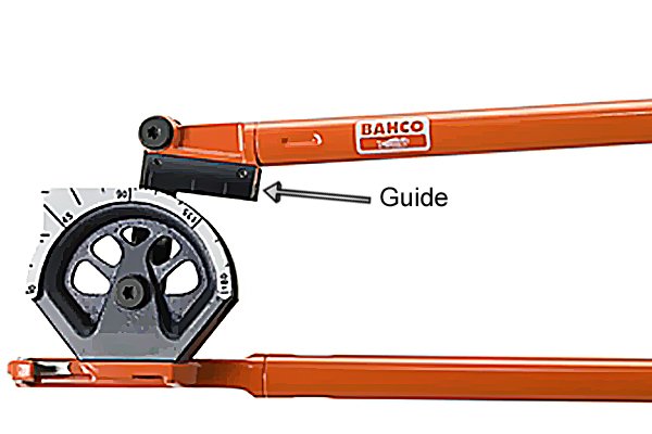Ergo pipe bender with built in guide to allow for no crushing when bending copper piping