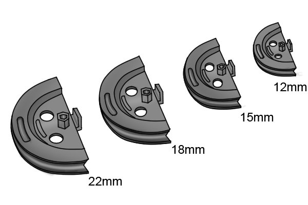 Sizes of formeres; 12mm, 15mm, 18mm, 22mm