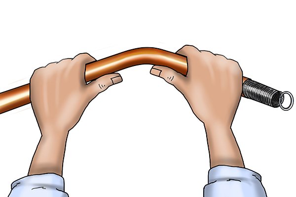 bending a pipe, copper pipe, pipe bending spring, pipe bender, plumbing