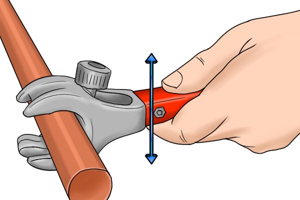 Using a ratchet pipe cutter