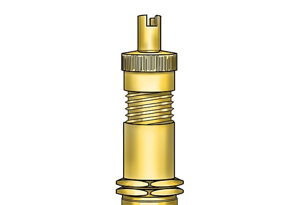 This is the same type of valve found on a bicycle wheel. The valve is used to insert or release air to pressurise a system that is being tested. The Schrader valve will allow use of a standard pump with the adequate adaptor; this could be a hand pump, foot pump or electric.
