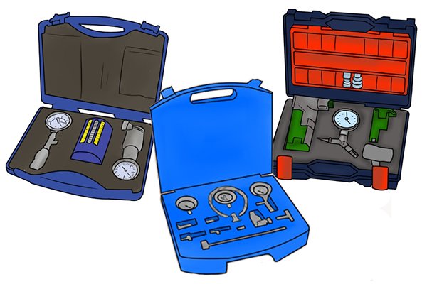 These are the different types of kits available to test pipework. These include kits for testing the flow rate of water, dry testing for pipes that are empty and wet testing for systems that are full of water, gas or oil.