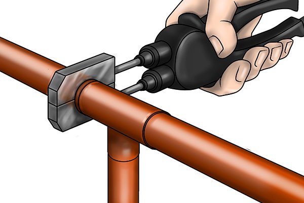 Place the heads near the edge of the fitting on the pipe ****google image