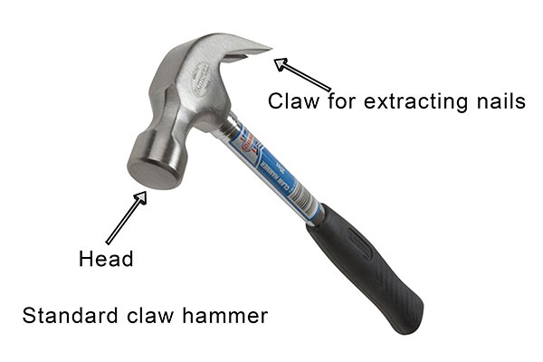 Paver's mauls are different from claw hammers. Claw hammer with rubberised handle. The claw is used for removing nails.