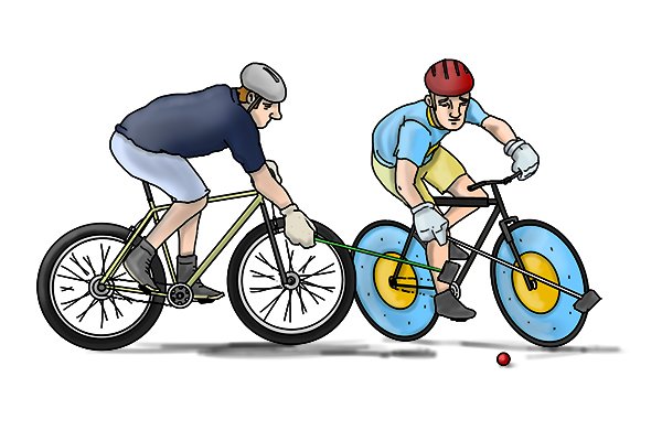Use a long-handled maul for cycle polo. A long-handled maul is perfect for playing polo on wheels
