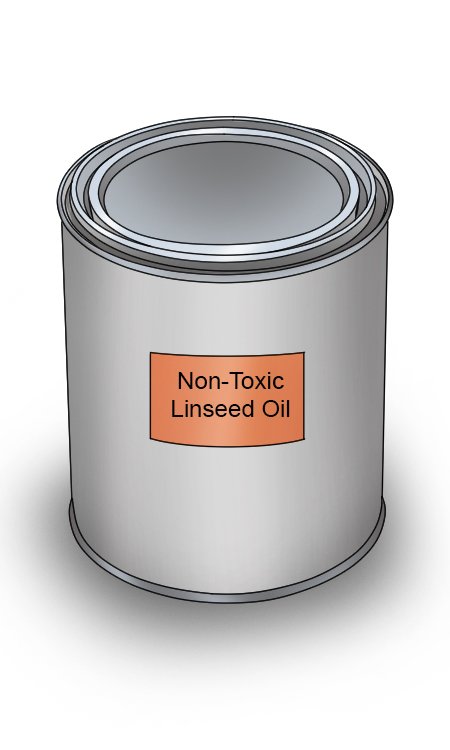 Non-toxic boiled linseed oil to finish your wooden maul handle