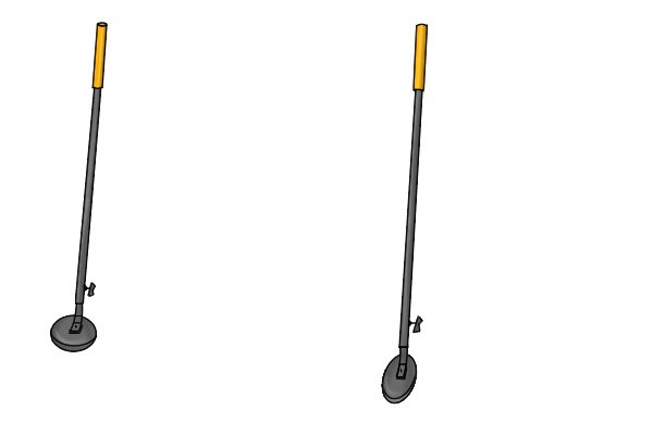 Large pick up tool extended and un-extended