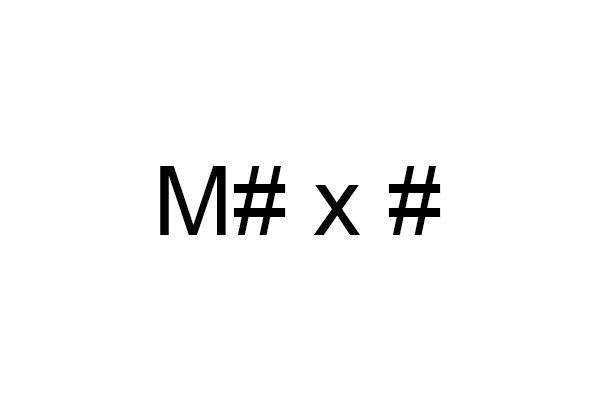 thread size equation m# x #