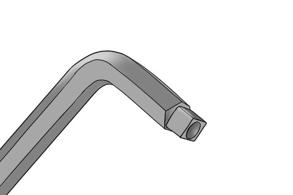 Machined square end of radiator valve spanner