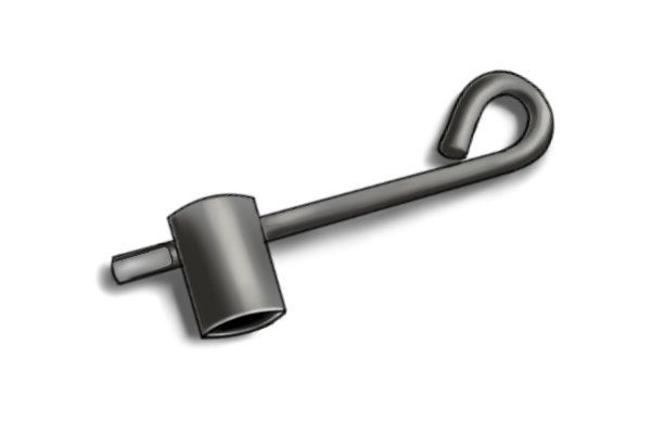 Long wire handle rear entry air release key