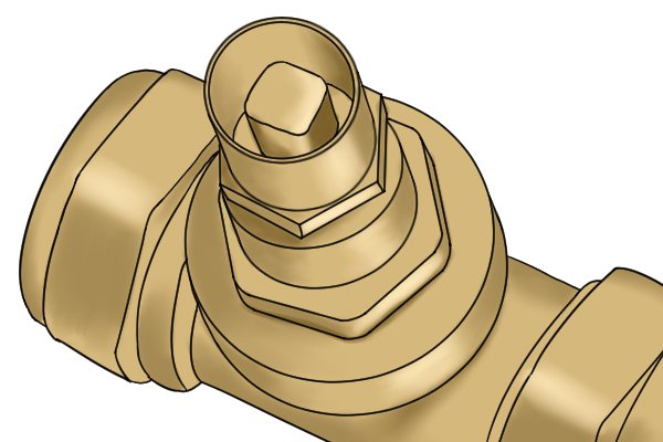 Lockshield valve cock or tap