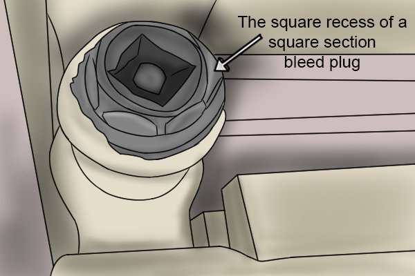 Square section bleed plug