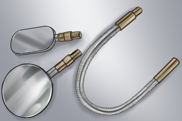 Inspection mirror accessory for a rod set