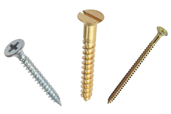 Security screw, Pozidriv headed wood screw and gold wood screw