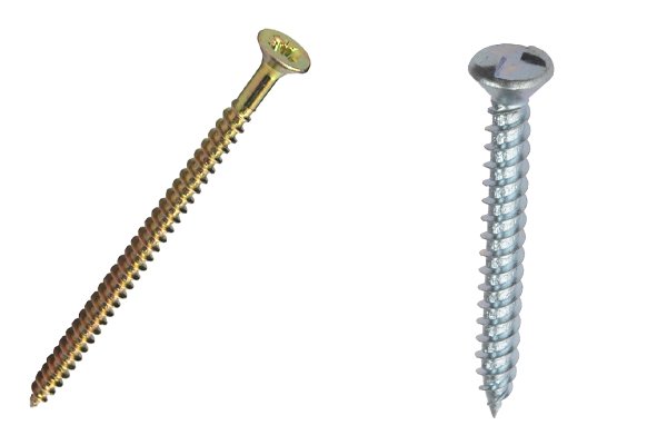 Silver wood and gold decking screws