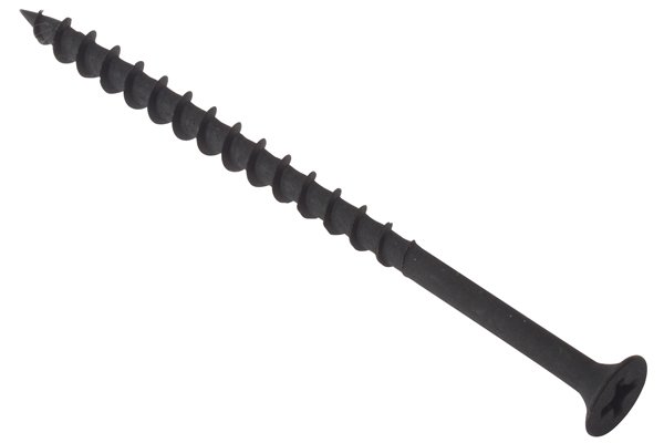 Black phosphate case-hardened steel drywall screw 