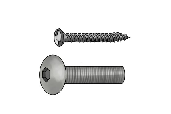 Tapered security screw and straight edge security screw