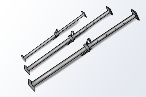 2 steel adjustable support props / acrow props