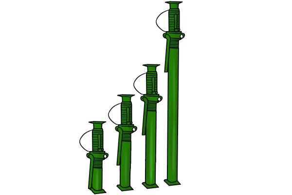 four different sized trench strut
