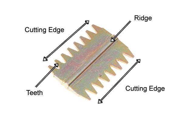 Parts of a Scutch Comb, Teeth, cutting edges and ridge