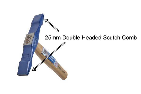 25mm Double Headed Scutch Hammer and 25mm Scutch Comb