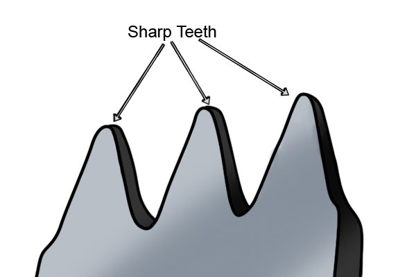diagram pointing to the square edge of a scutch comb's teeth