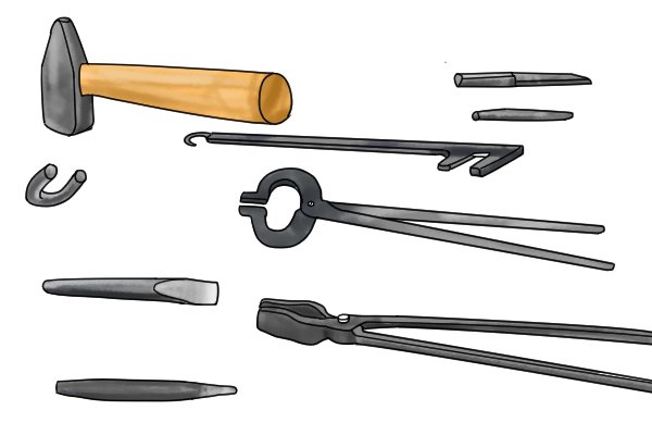 Examples of blacksmith's tools, which pre-date seaming pliers