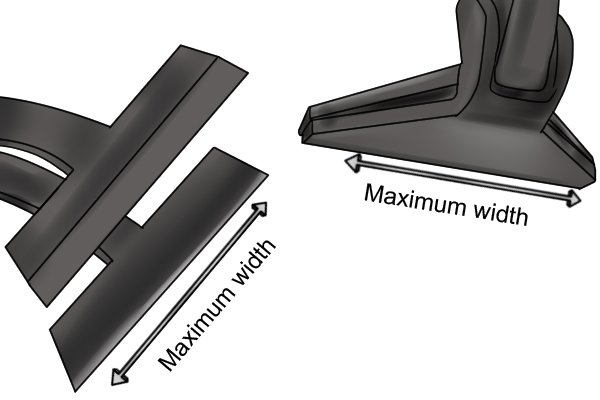 Maximum jaw width of seaming pliers determines the width of the piece of metal that can be bent