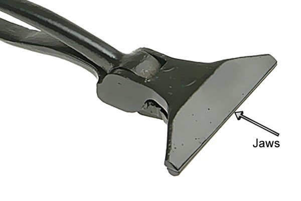 Jaws of lead seaming pliers 