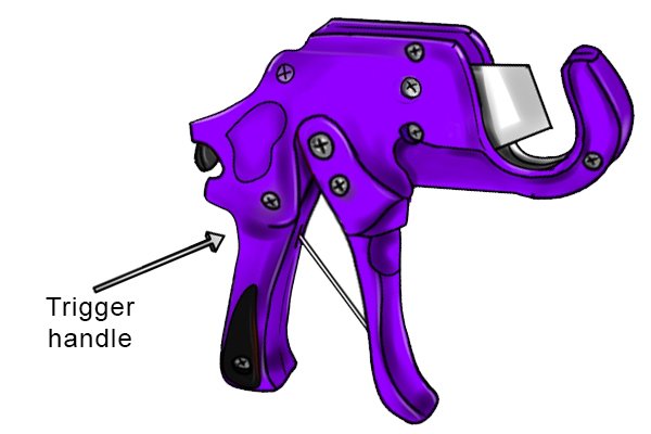Parts of a trigger tube cutter; trigger handle