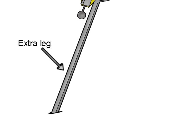 Parts of a drain and soil cutter; extra leg
