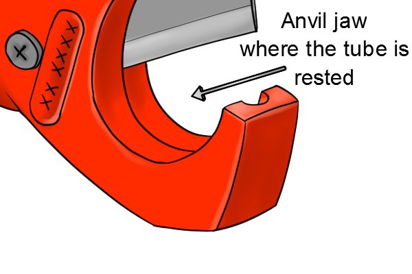 Anvil jaw of tube cutter