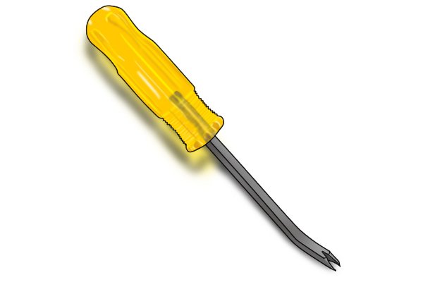 Hard plastic handle, tack lifter tool, wonkee donkee tools DIY guide