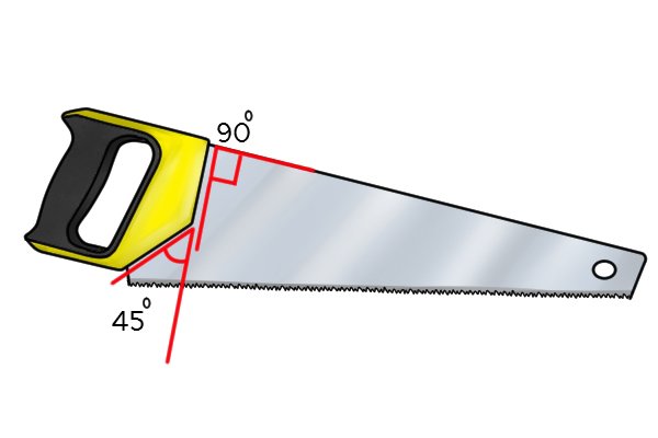 saw with angled handle