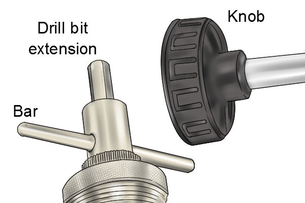 tap reseater handles bar, knob, drill bit extension