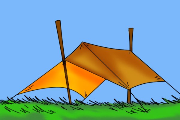 Tarpaulins can be used as shelters