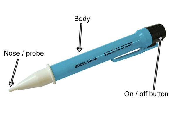 labelled parts of non contact voltage detector