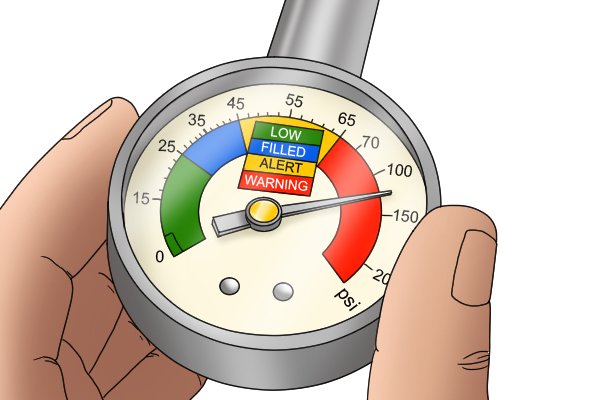 Water pressure gauge with high pressure reading